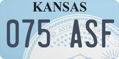 KS license plate 075ASF