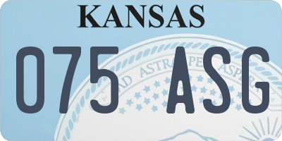 KS license plate 075ASG
