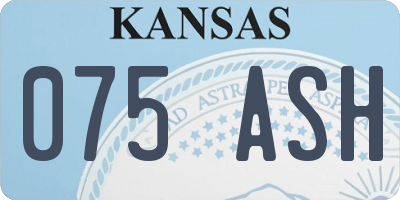 KS license plate 075ASH