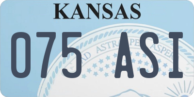 KS license plate 075ASI
