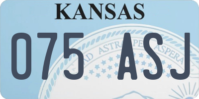 KS license plate 075ASJ