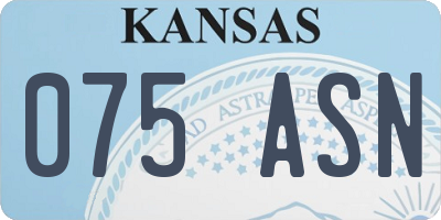 KS license plate 075ASN