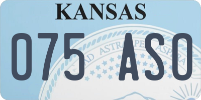 KS license plate 075ASO