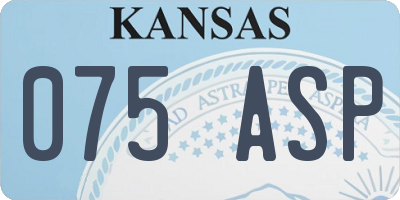 KS license plate 075ASP