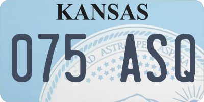 KS license plate 075ASQ
