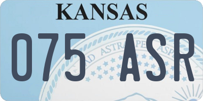 KS license plate 075ASR