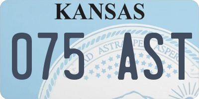 KS license plate 075AST