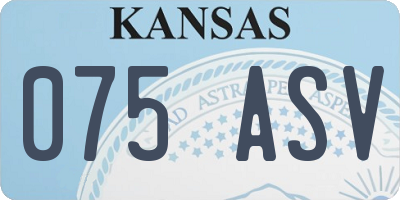 KS license plate 075ASV