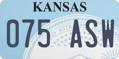 KS license plate 075ASW