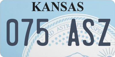 KS license plate 075ASZ