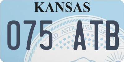 KS license plate 075ATB
