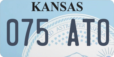 KS license plate 075ATO