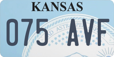 KS license plate 075AVF