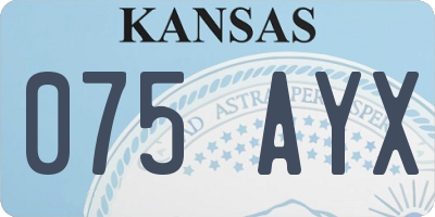 KS license plate 075AYX