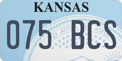 KS license plate 075BCS