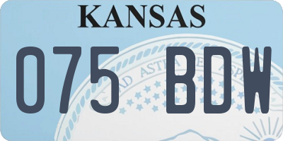 KS license plate 075BDW