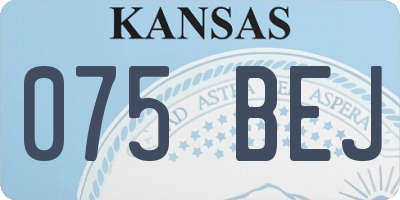 KS license plate 075BEJ