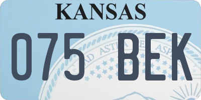 KS license plate 075BEK
