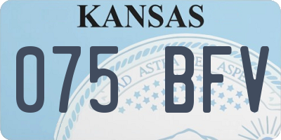 KS license plate 075BFV