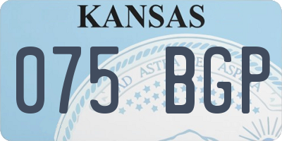 KS license plate 075BGP