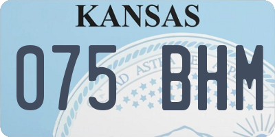 KS license plate 075BHM
