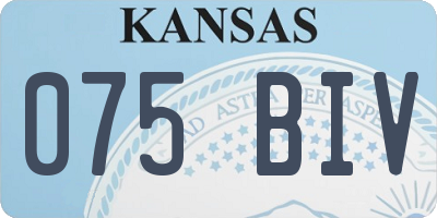KS license plate 075BIV