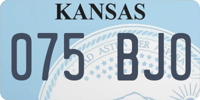 KS license plate 075BJO