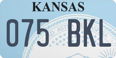 KS license plate 075BKL