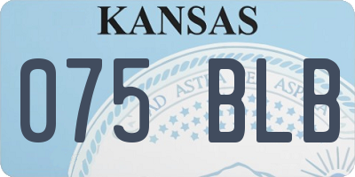 KS license plate 075BLB