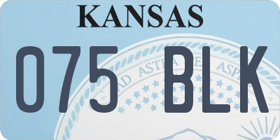 KS license plate 075BLK