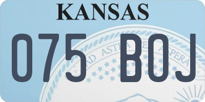 KS license plate 075BOJ