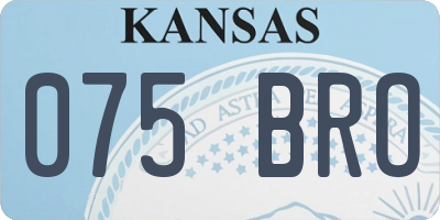 KS license plate 075BRO