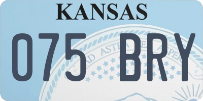 KS license plate 075BRY