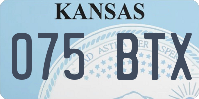 KS license plate 075BTX