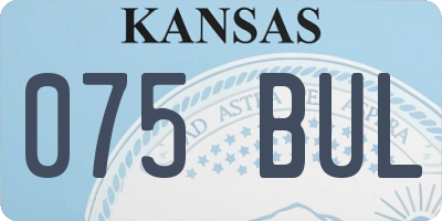 KS license plate 075BUL