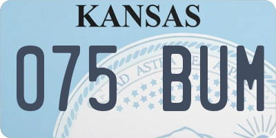 KS license plate 075BUM