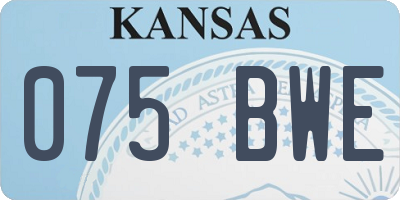 KS license plate 075BWE