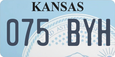 KS license plate 075BYH