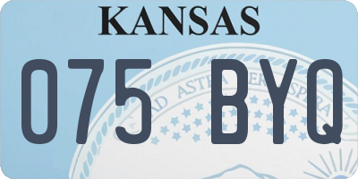 KS license plate 075BYQ