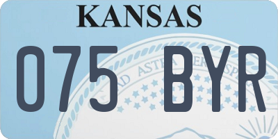 KS license plate 075BYR
