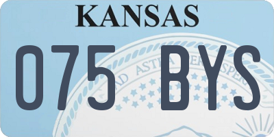 KS license plate 075BYS