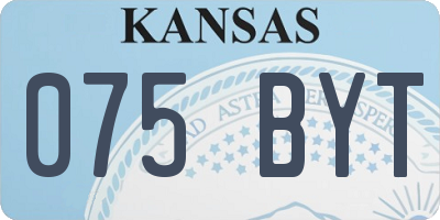 KS license plate 075BYT