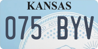KS license plate 075BYV