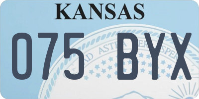 KS license plate 075BYX