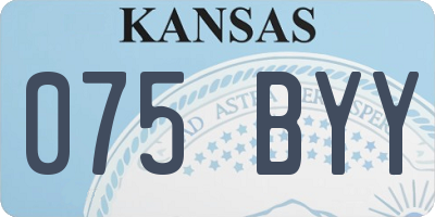 KS license plate 075BYY