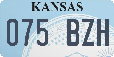 KS license plate 075BZH