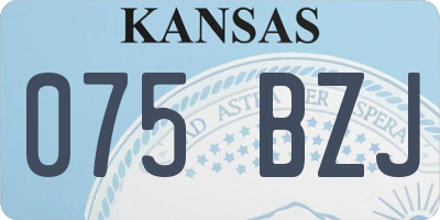 KS license plate 075BZJ