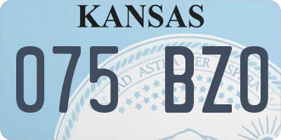KS license plate 075BZO