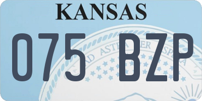 KS license plate 075BZP