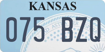 KS license plate 075BZQ